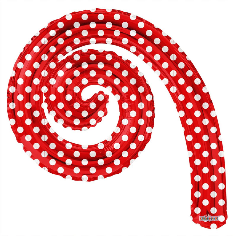 Kurly Spiral Red Dots 14" (Flat). 15039-DCF - FestiUSA