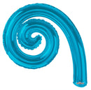 Kurly Spiral Turquoise Blue 14" (Flat). 15004-DCF - FestiUSA