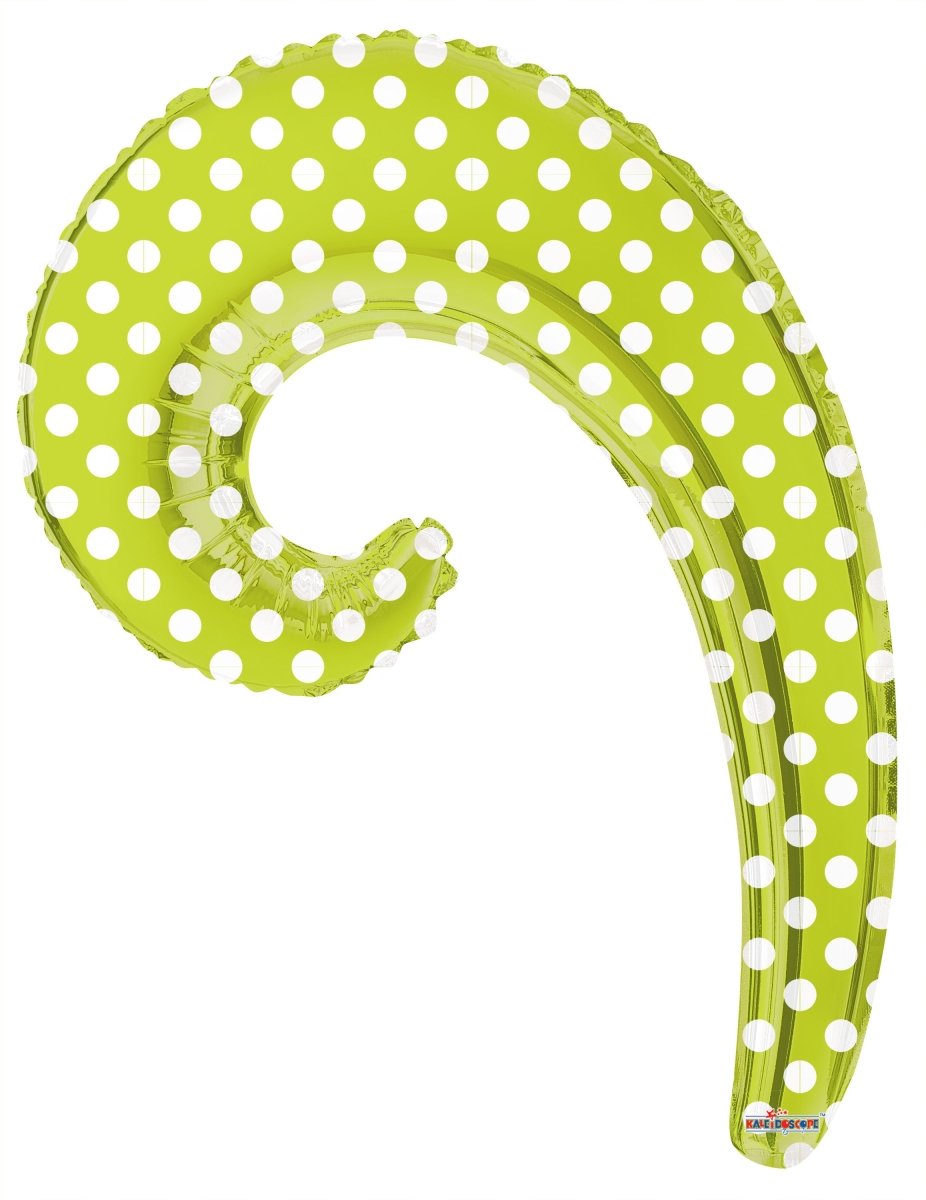 Kurly Wave Kiwi Dots 14" (Flat). 15038-DCF - FestiUSA
