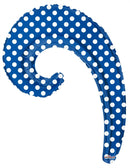 Kurly Wave Royal Blue Dots 14" (Flat). 15036-DCF - FestiUSA