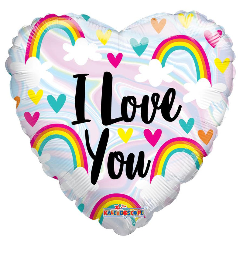 Love You Heart Rainbow 18" - (Single Pack). 15990-18 - FestiUSA
