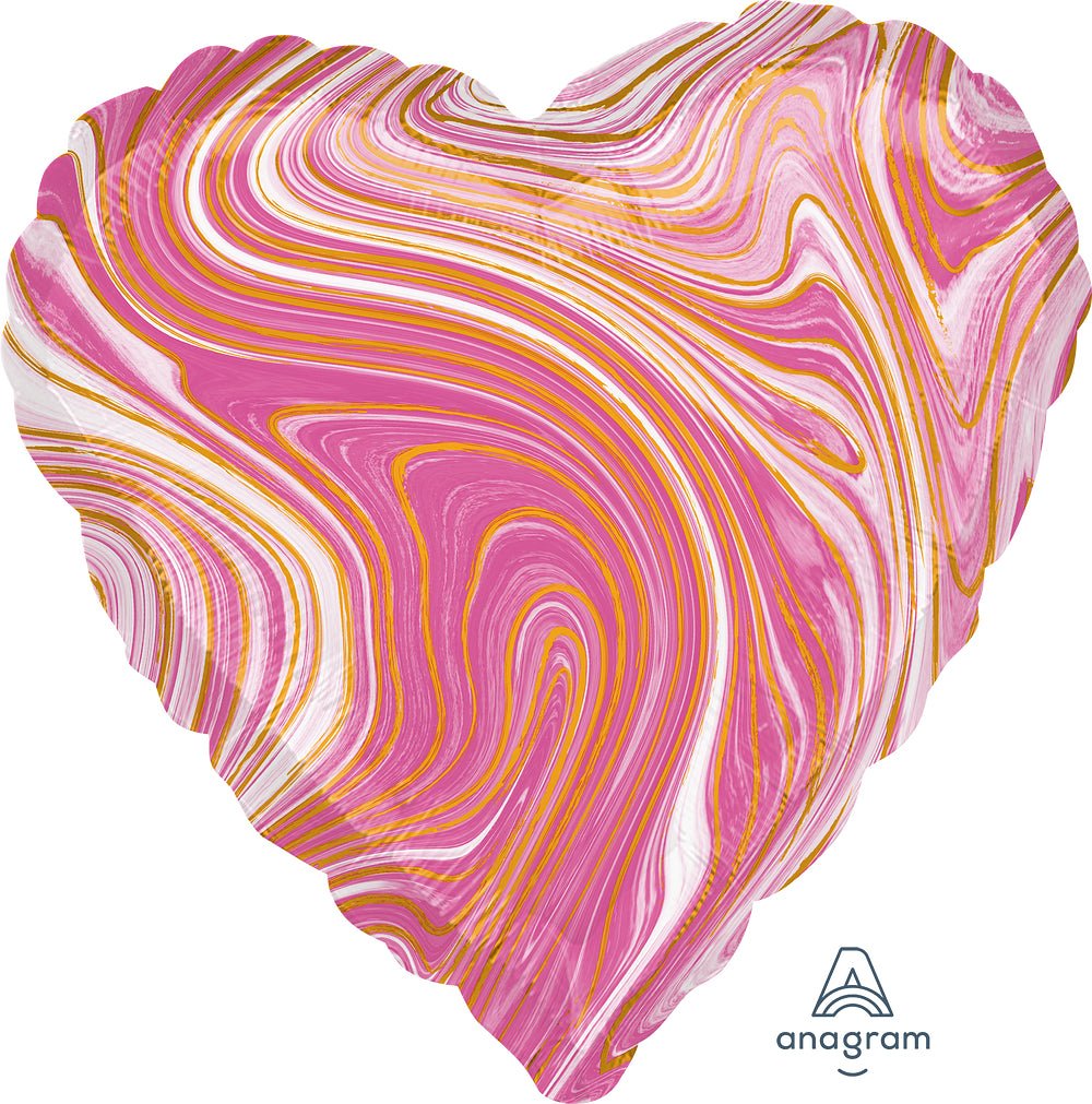 Marblez Pink Heart 17" - (Flat). 4209302 - FestiUSA