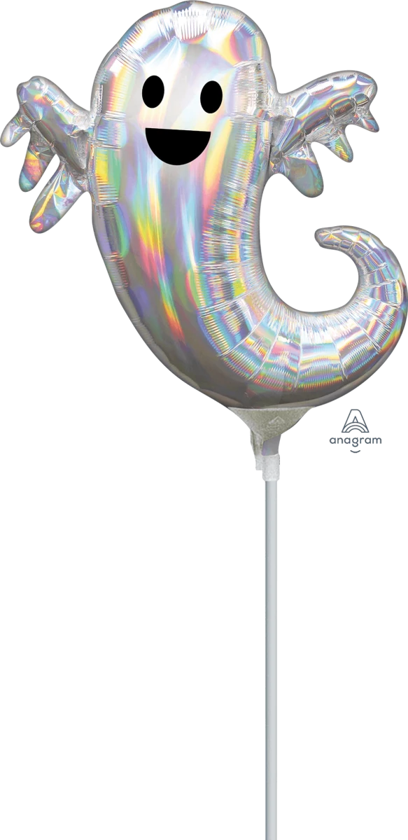 Mini Shape Holo Iridescent Ghost 9" x 10"- (Flat). 3999802 - FestiUSA