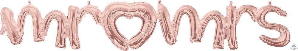 Mr/Mrs. Script Phrase Rose Gold 59" - (Single Pack). 3915911 - FestiUSA