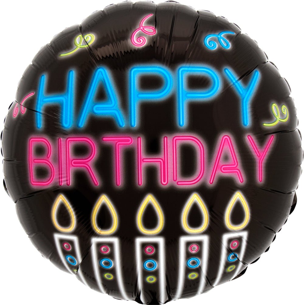 Neon Happy Birthday 17" - (Single Pack). 4178701 - FestiUSA