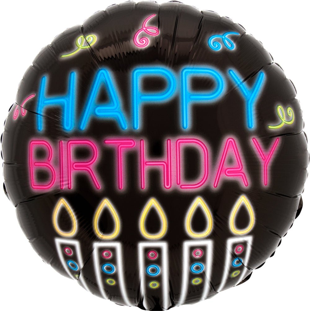 Neon Happy Birthday 17" - (Single Pack). 4178701 - FestiUSA