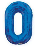 Number 0 Blue Foil Balloon 34" in each. 19662-34 - FestiUSA