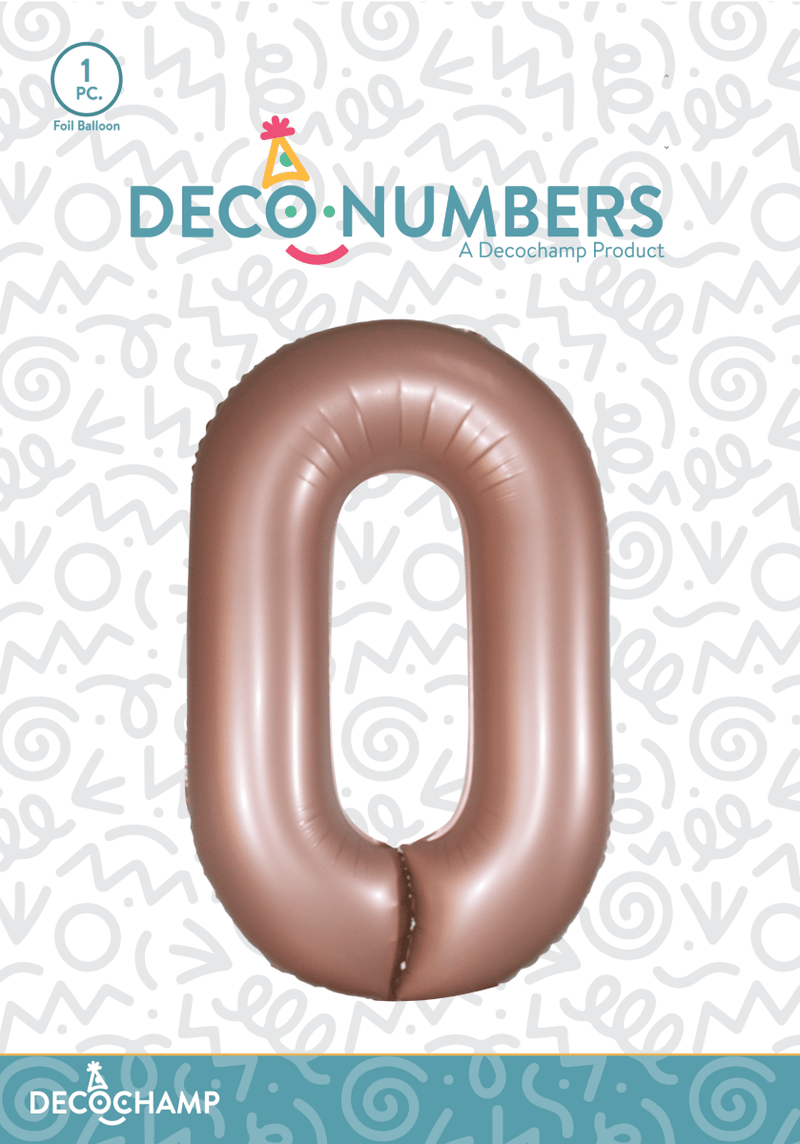 Number 0 Dusty Rose Foil Balloon 34" (Single Pack) DECONUMBER - FestiUSA