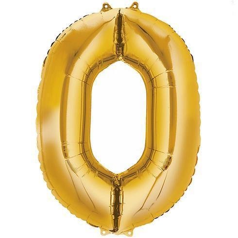 Number 0 Gold Foil Balloon 34" in each. 19652-34 - FestiUSA