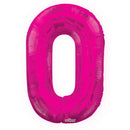 Number 0 Hot Pink Foil Balloon 14" in each. 35037-14 - FestiUSA