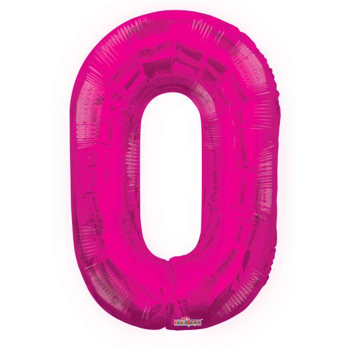 Number 0 Hot Pink Foil Balloon 34" in each. 19672-34 - FestiUSA