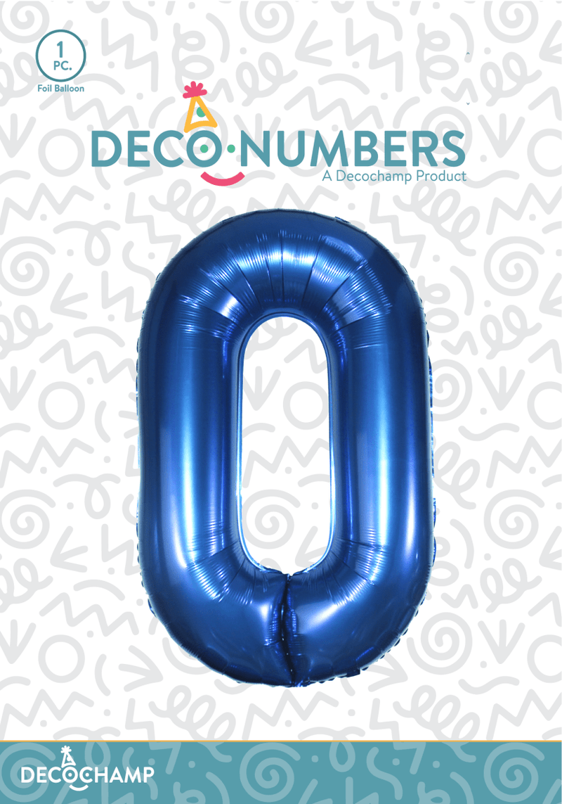 Number 0 Navy Blue Foil Balloon 34" (Single Pack) DECONUMBER - FestiUSA