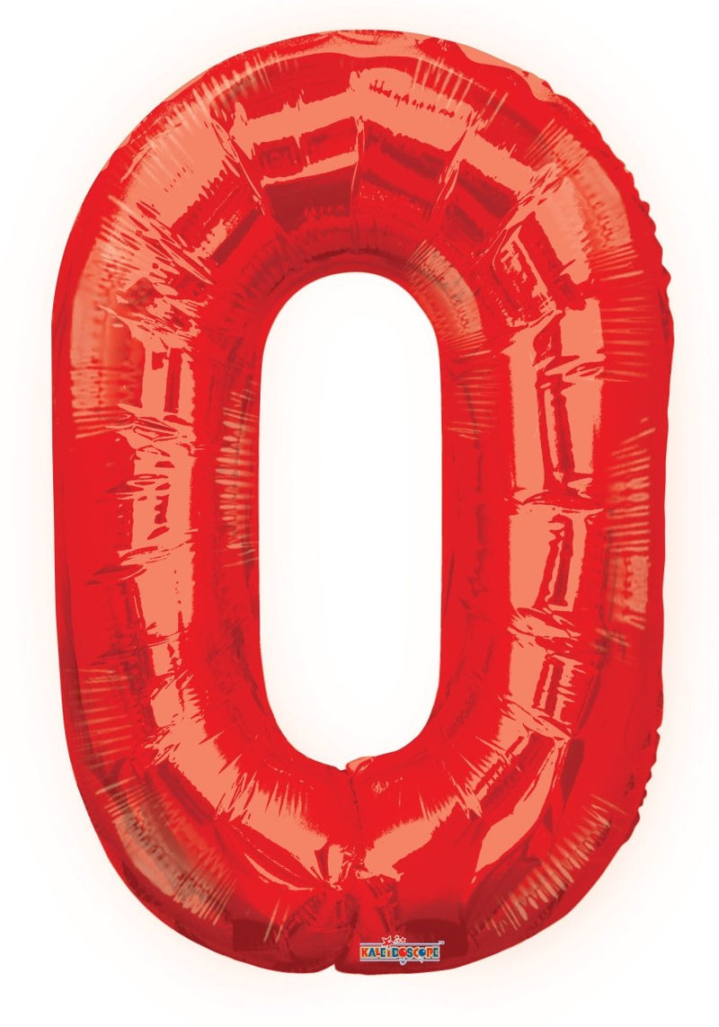 Number 0 Red Foil Balloon 34" in each. 15920-34 - FestiUSA