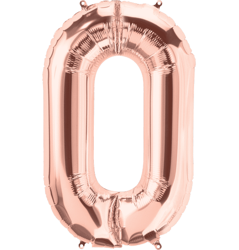 Number 0 Rose Gold Foil Balloon 14" in each. 15680-14 - FestiUSA