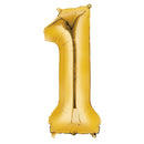 Number 1 Gold Foil Balloon 14" in each. 35058-14 - FestiUSA