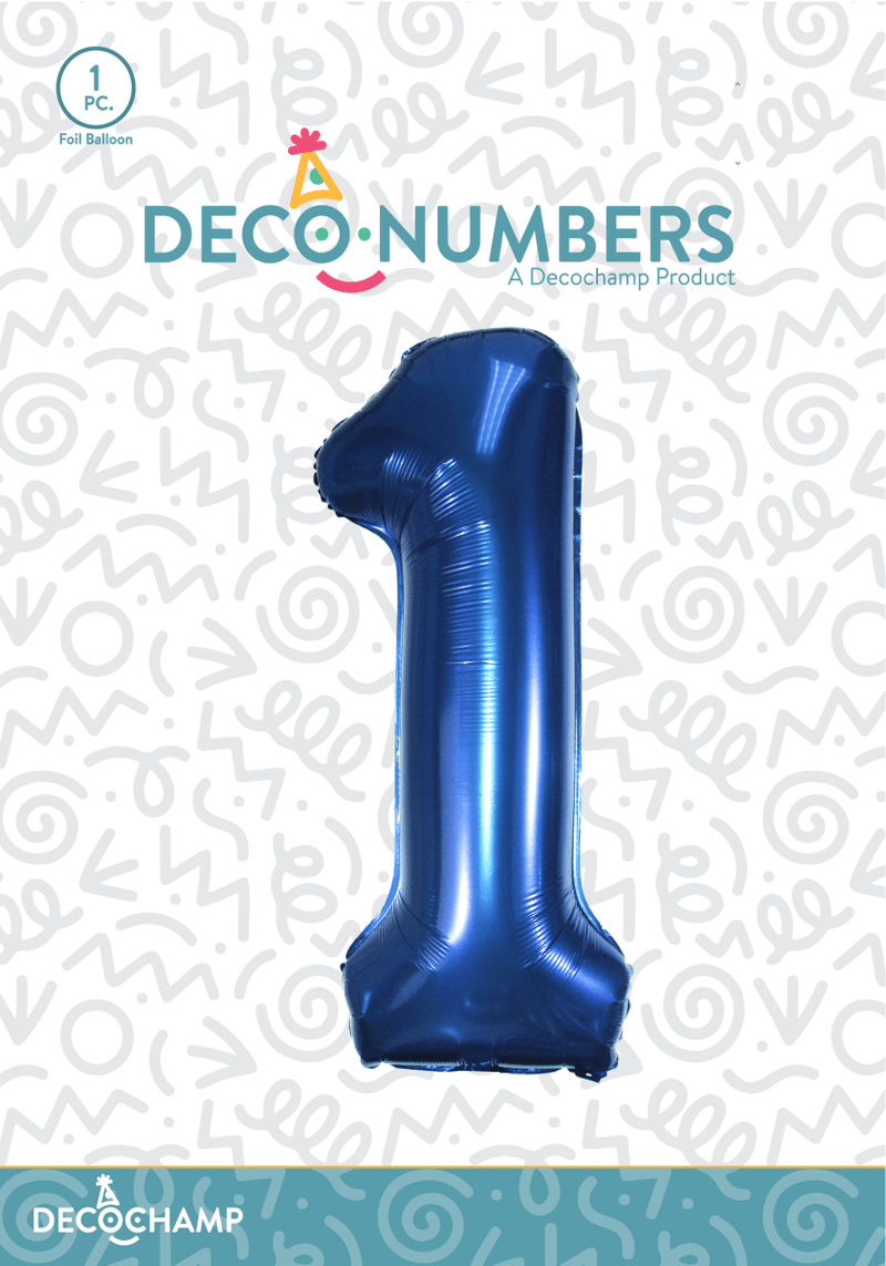 Number 1 Navy Blue Foil Balloon 34" (Single Pack) DECONUMBER - FestiUSA