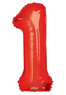 Number 1 Red Foil Balloon 34" in each. 15921-34 - FestiUSA