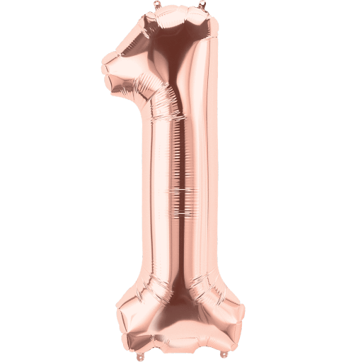 Number 1 Rose Gold Foil Balloon 14" in each. 15681-14 - FestiUSA