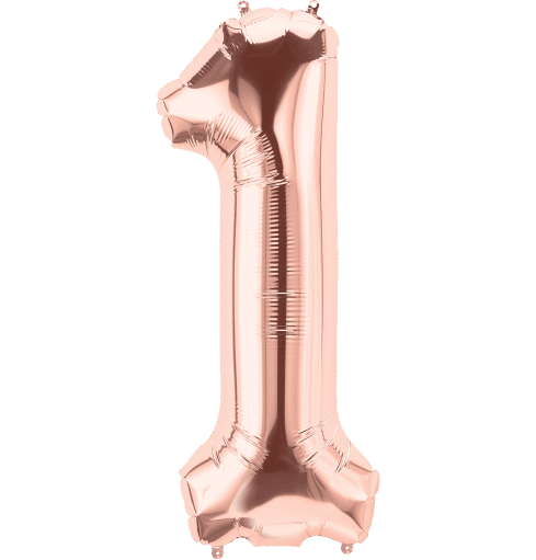 Number 1 Rose Gold Foil Balloon 14" in each. 15681-14 - FestiUSA