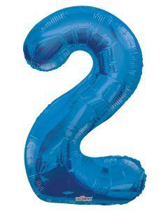Number 2 Blue Foil Balloon 34" in each. 19664-34 - FestiUSA