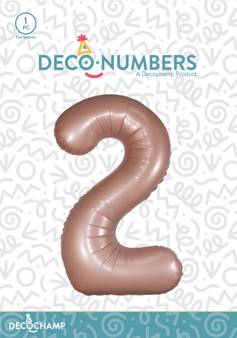 Number 2 Dusty Rose Foil Balloon 34" (Single Pack) DECONUMBER - FestiUSA