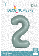 Number 2 Eucalyptus Foil Balloon 34" (Single Pack) DECONUMBER - FestiUSA