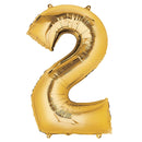 Number 2 Gold Foil Balloon 14" in each. 35059-14 - FestiUSA