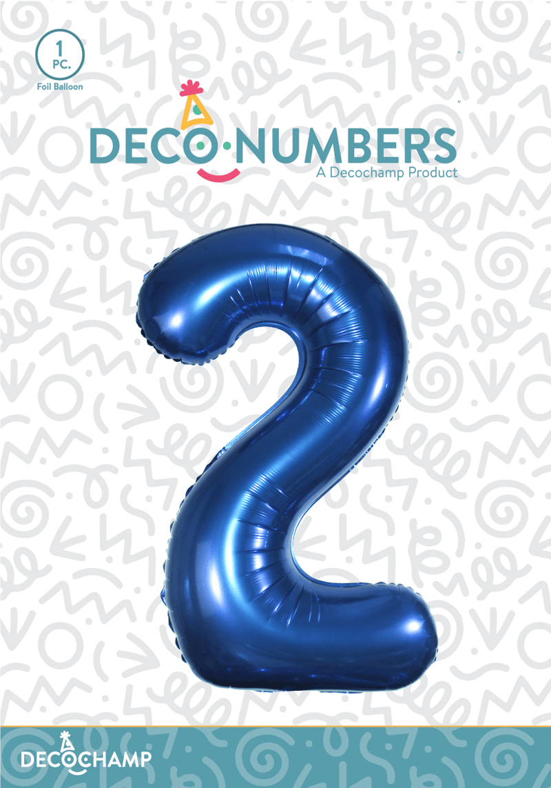 Number 2 Navy Blue Foil Balloon 34" (Single Pack) DECONUMBER - FestiUSA