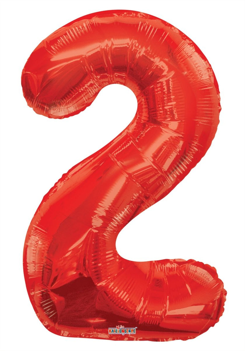 Number 2 Red Foil Balloon 34" in each. 15922-34 - FestiUSA