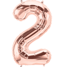Number 2 Rose Gold Foil Balloon 14" in each. 15682-14 - FestiUSA