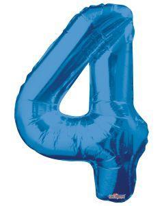 Number 4 Blue Foil Balloon 34" in each. 19666-34 - FestiUSA