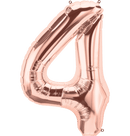 Number 4 Rose Gold Foil Balloon 14" in each. 15684-14 - FestiUSA