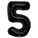 Number 5 Black Foil Balloon 34" each. 19687-34 - FestiUSA