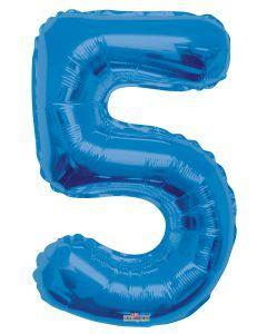 Number 5 Blue Foil Balloon 34" in each. 19667-34 - FestiUSA