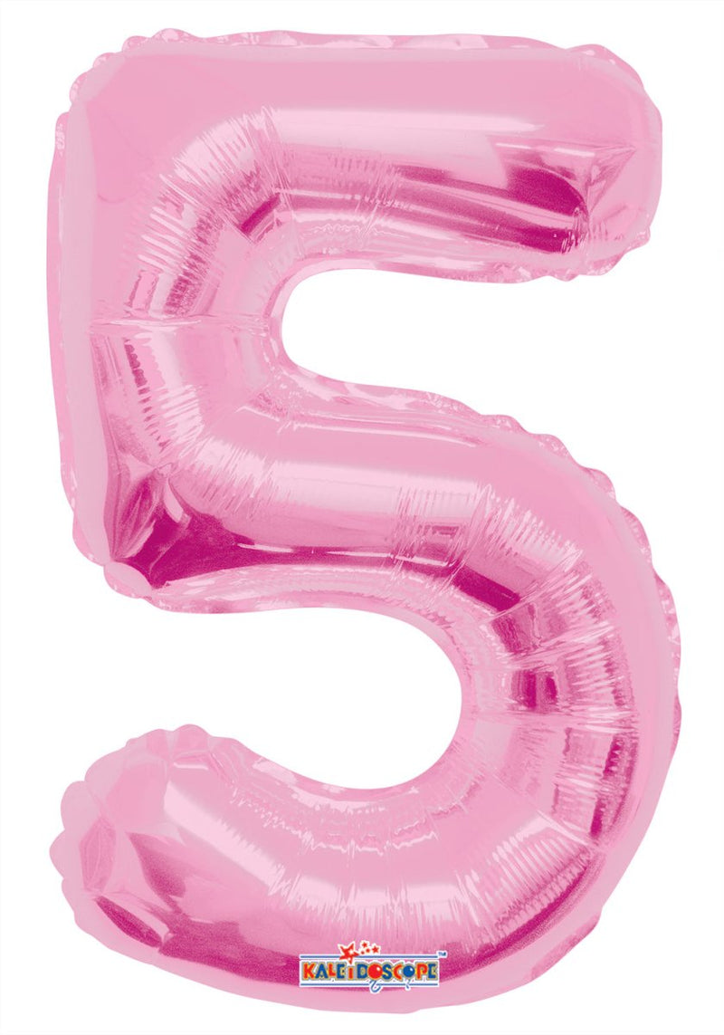 Number 5 Light Pink Foil Balloon 14"in. 35052-14 - FestiUSA