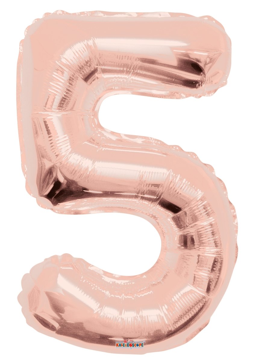 Number 5 Rose Gold Foil Balloon 34" 15645-34 - FestiUSA