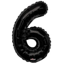 Number 6 Black Foil Balloon 34" each. 19688-34 - FestiUSA