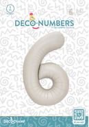 Number 6 Latte Foil Balloon 34" (Single Pack) DECONUMBER - FestiUSA