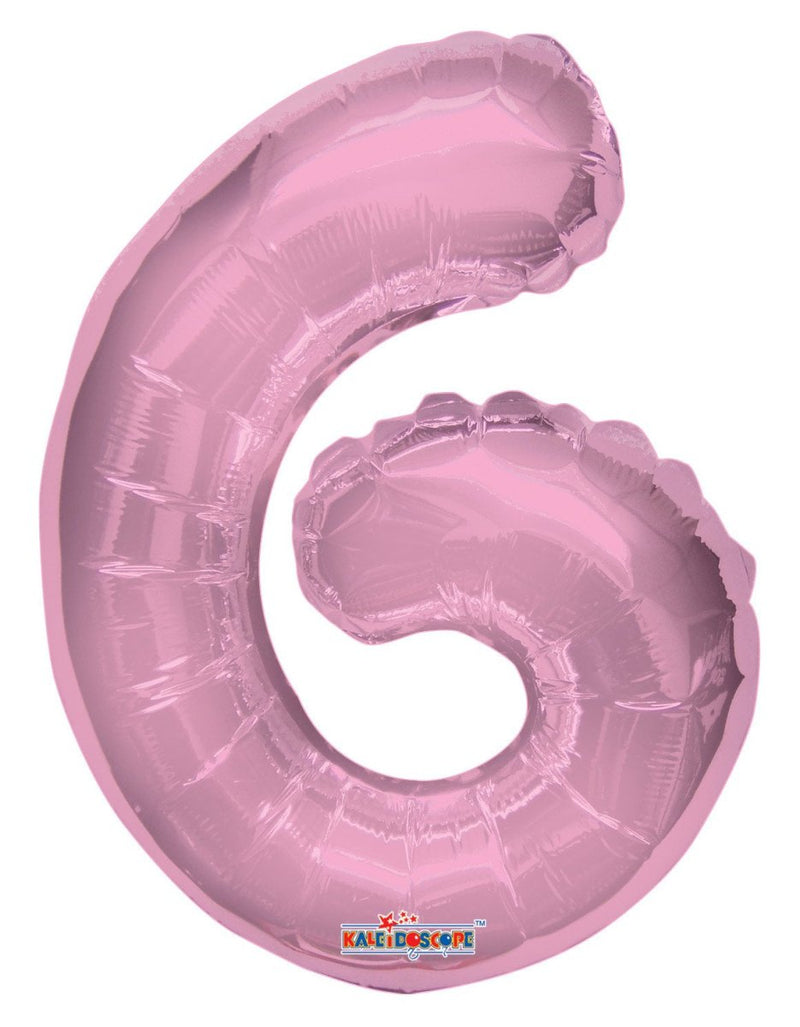 Number 6 Light Pink Foil Balloon 14" in. 35053-14 - FestiUSA