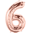 Number 6 Rose Gold Foil Balloon 14" in each. 15686-14 - FestiUSA