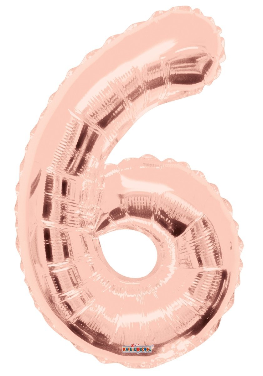 Number 6 Rose Gold Foil Balloon 34" 15646-34 - FestiUSA