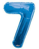 Number 7 Blue Foil Balloon 34" in each. 19669-34 - FestiUSA