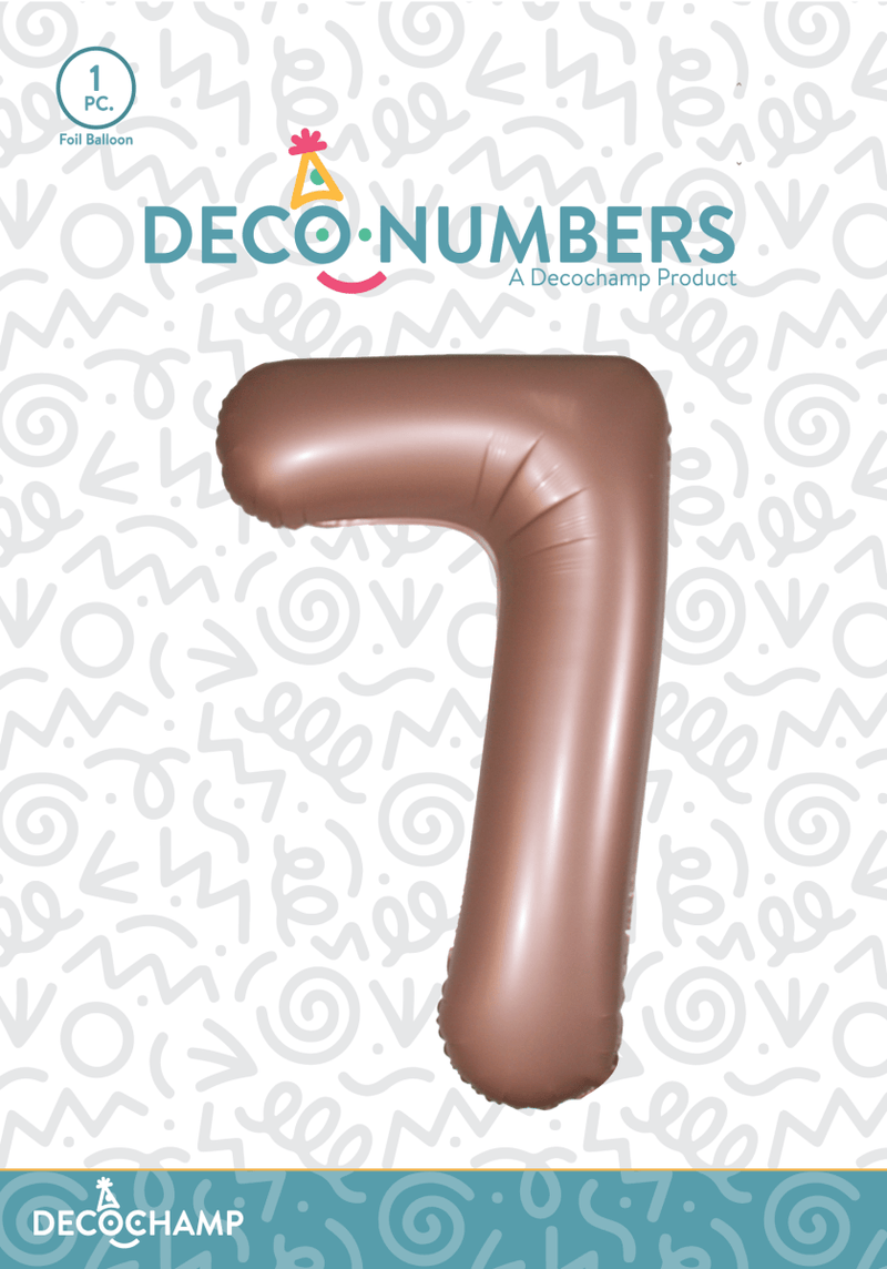 Number 7 Dusty Rose Foil Balloon 34" (Single Pack) DECONUMBER - FestiUSA