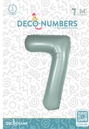 Number 7 Eucalyptus Foil Balloon 34" (Single Pack) DECONUMBER - FestiUSA