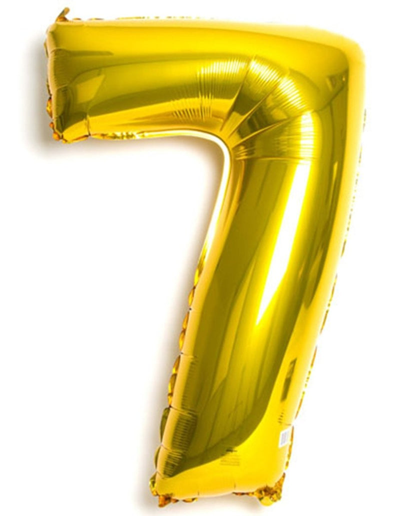 Number 7 Gold Foil Balloon 14" in each. 35064-14 - FestiUSA