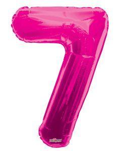 Number 7 Hot Pink Foil Balloon 14" in each. 35034-14 - FestiUSA