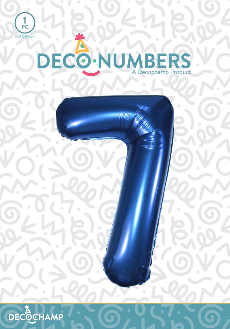 Number 7 Navy Blue Foil Balloon 34" (Single Pack) DECONUMBER - FestiUSA