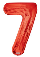 Number 7 Red Foil Balloon 34" in each. 15927-34 - FestiUSA