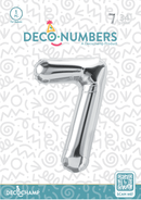 Number 7 Silver Foil Balloon 34" (Single Pack) DECONUMBER - FestiUSA