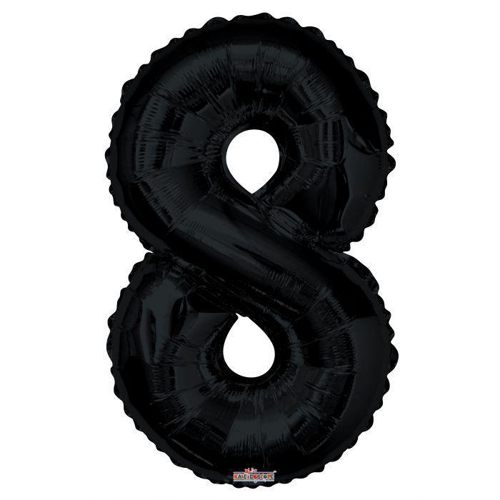 Number 8 Black Foil Balloon 34" each. 19690-34 - FestiUSA